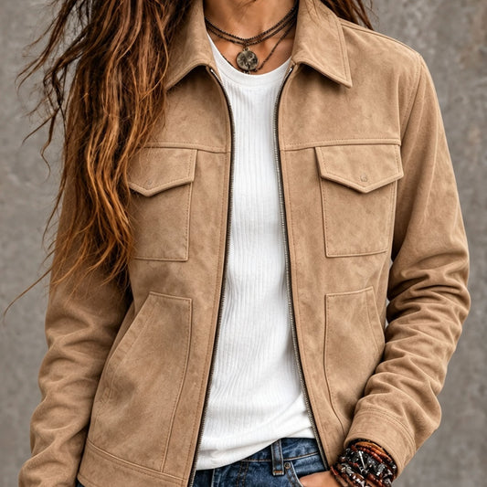 Giacca da donna in camoscio vintage - Casual e intramontabile