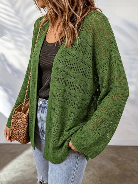 Cardigan femme ajoure en maille legere