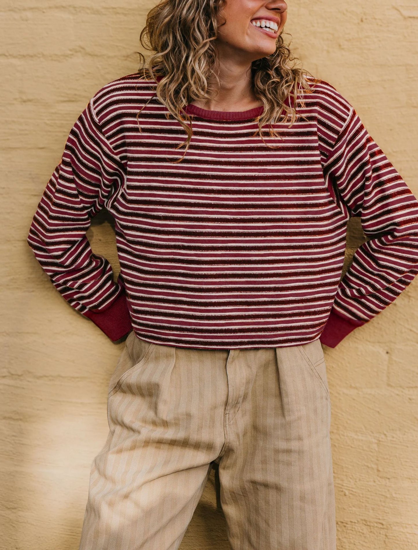 Pullover da donna in maglia a righe color block - Morbido e moderno