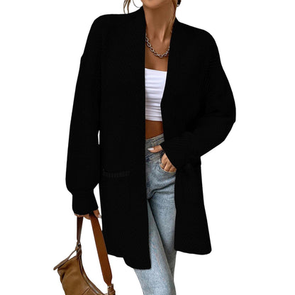 Long women's sweater with pockets - Loose and casual
