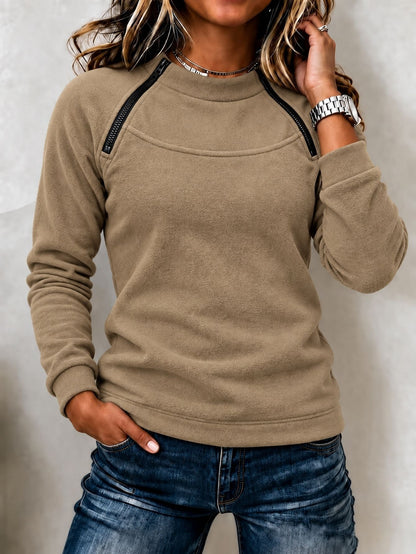 Sweat thermique femme col montant - Chaud et casual