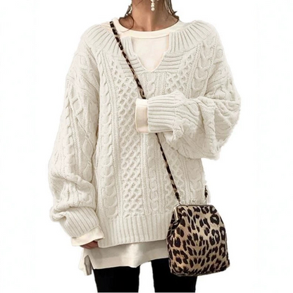 Pull epais femme torsade - Chaud et decontracte