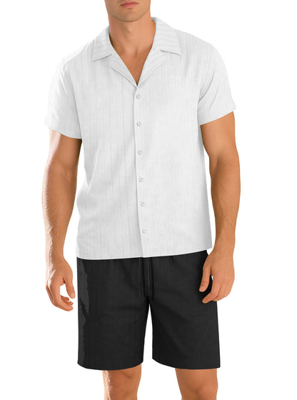 Casual shirt and trousers set for men – Short sleeve durable everyday outfit