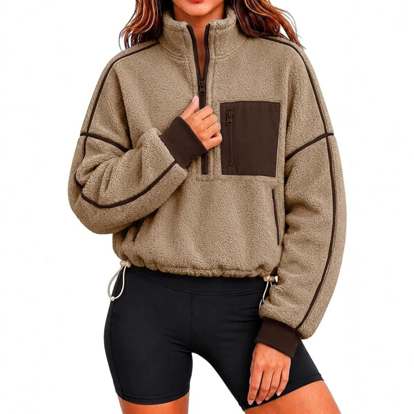 Sweat court femme a cordon - Decontracte et moderne