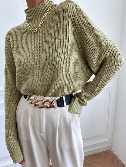 Pull col roule femme coupe ample - Minimaliste et chaud