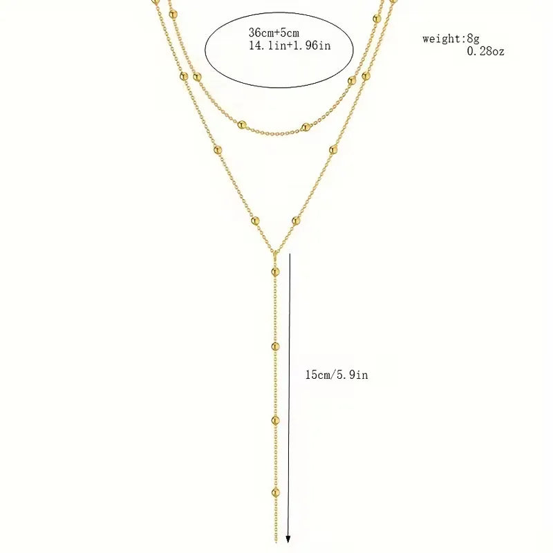 Collier perles de riz et franges - Elegant et delicat
