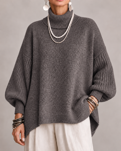Women's soft draped sweater - Warm and elegant