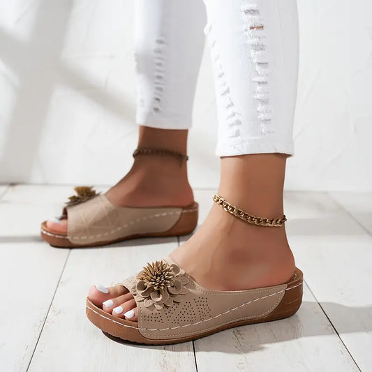 Sandales Orthopédiques Élégantes Femme avec Motif Floral – Confort Optimal et Style pour l'Été