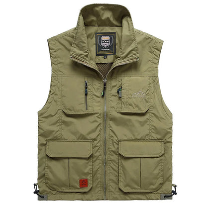 Gilet sans manches de randonnée pour homme avec poches en polaire