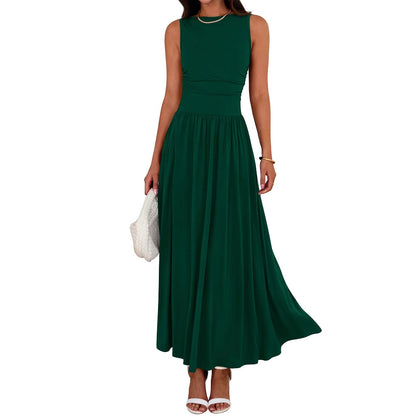 Vestido largo fluido para mujer con bolsillos