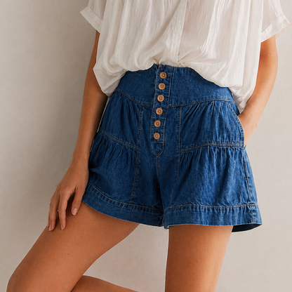 Short femme a volants taille haute - Leger et estival