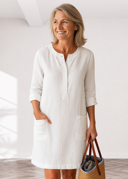 Robe Midi Classique Décontractée Femme – Coupe Ample avec Poches