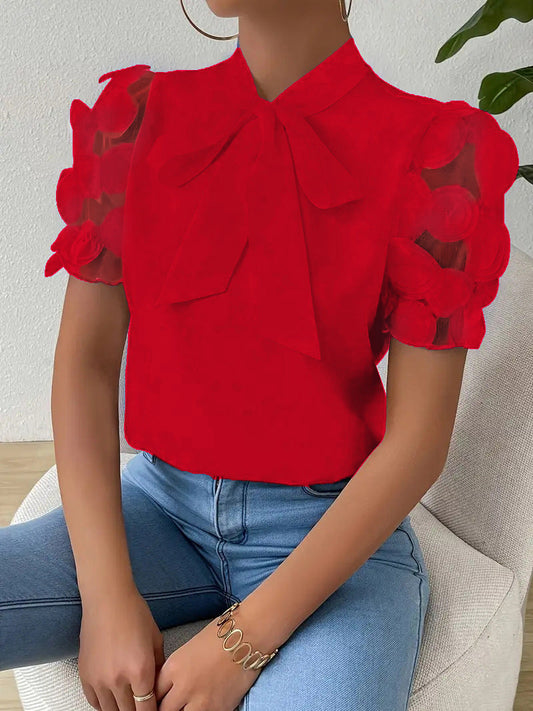 Elegant women's blouse with bow – Chic and refined shirt