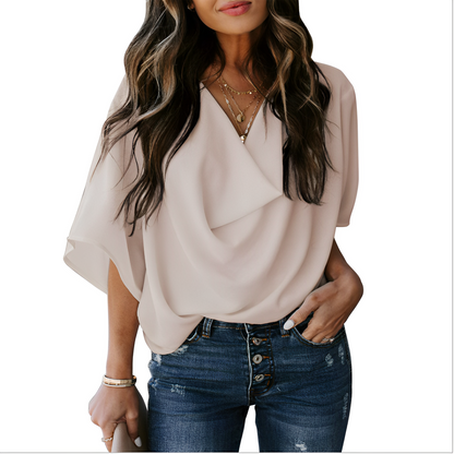 Blouse femme ample col en V - Legere et fluide