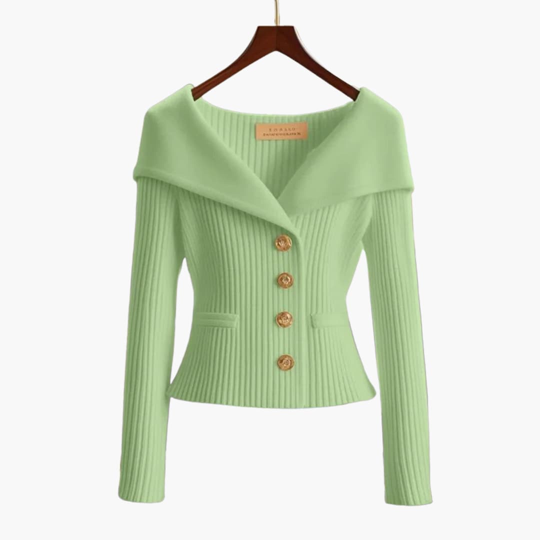 Gilet Côtelé Court Élégant pour Femme – Tricot Boutonné Confortable