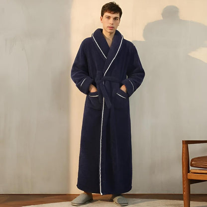 Peignoir de Confort Sherpa Unisexe – Robe de Chambre Douce en Molleton Chaud avec Ceinture et Poches, Vêtement d’Hiver Douillet pour Hommes et Femmes