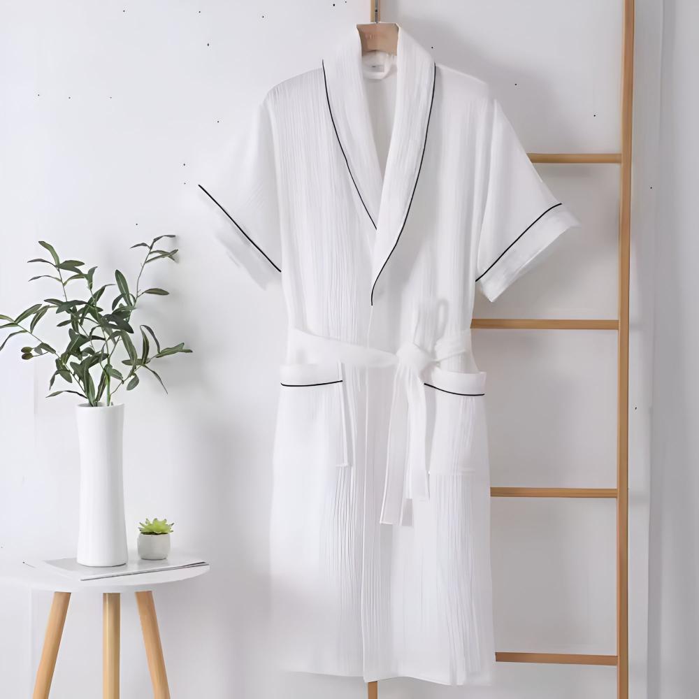 Peignoir d'Été en Coton à Manches Mi-Longues