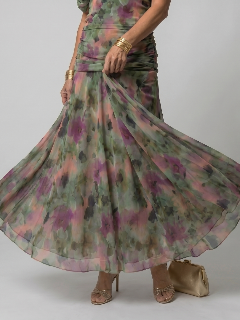 Robe midi femme epaules denudees - Fluide et romantique