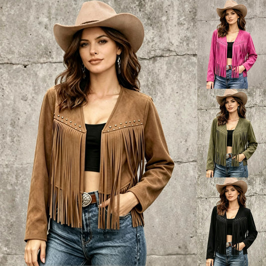 Cárdigan largo para mujer con detalles de remaches: moderno y cómodo