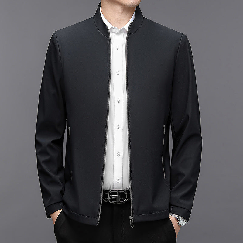 Veste légère homme à col montant et poches latérales – Bomber décontracté idéal pour le printemps et l'automne