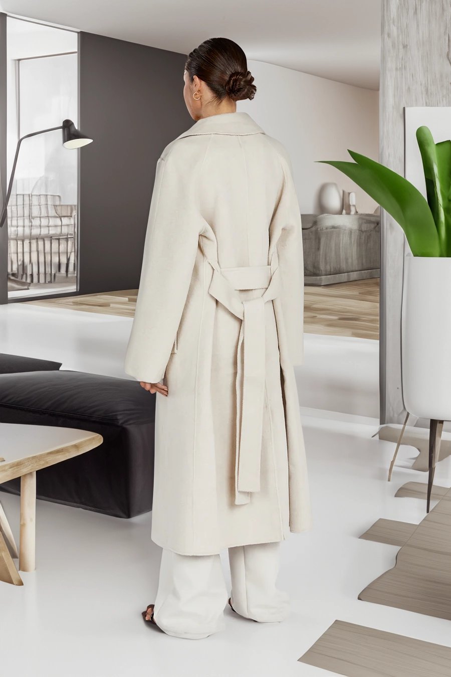 Cappotto invernale da donna con ampio colletto – Chic e caldo