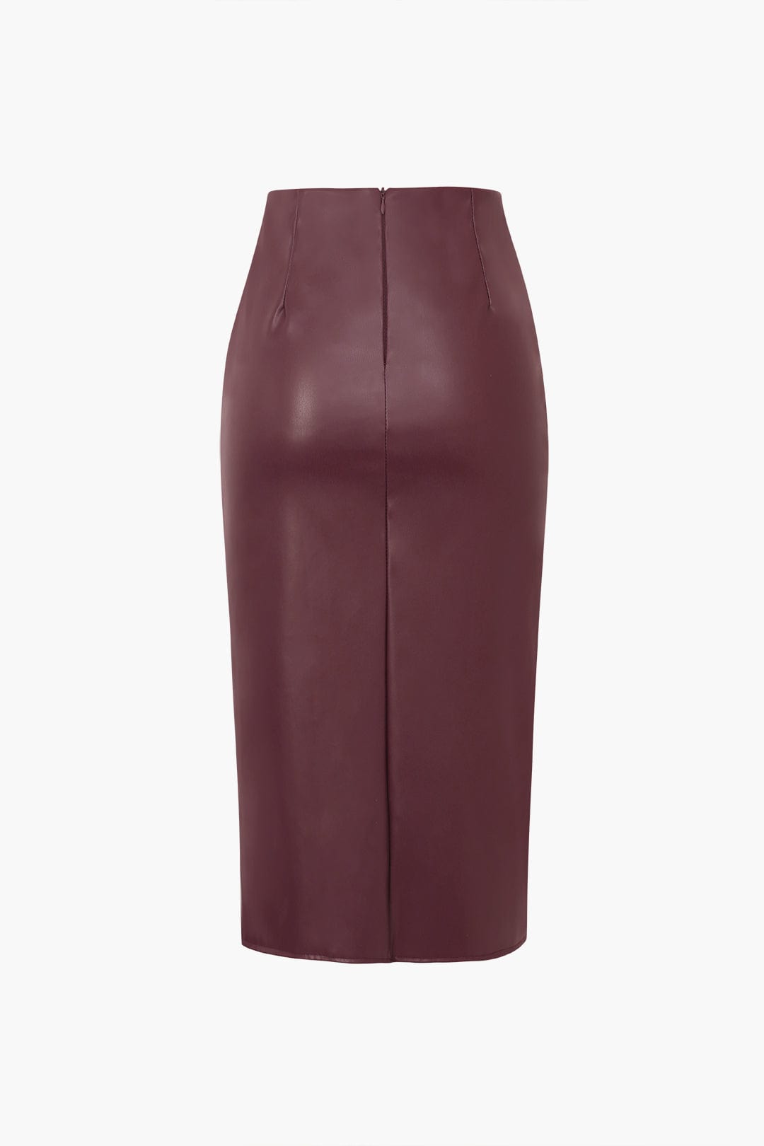 Jupe Midi en Faux Cuir pour Femme – Bodycon Élégant Asymétrique à Motif Tressé