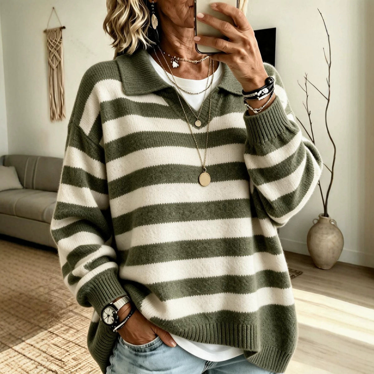 Jersey marinero de mujer color block - Suave y estructurado