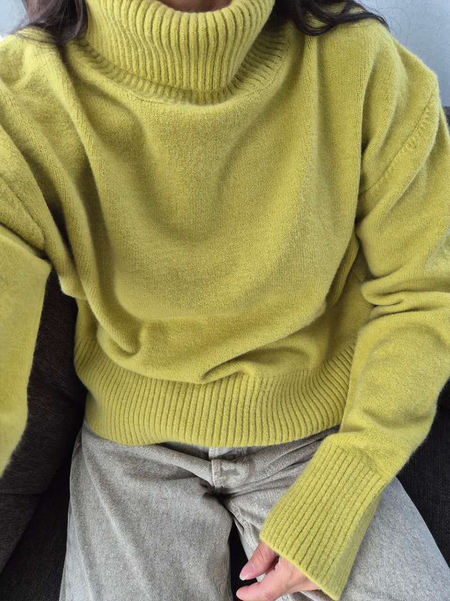 Pull en maille unie ample pour femme – Un style décontracté et confortable pour tous les jours