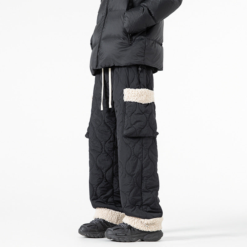 Pantalon de Ski Matelassé pour Homme – Pantalon d’Hiver Épais à Coupe Droite