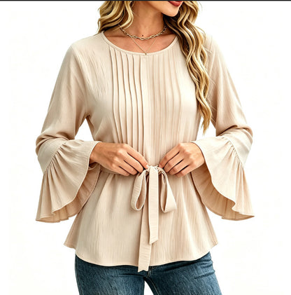 Blusa da donna tinta unita a maniche lunghe - Semplice ed elegante