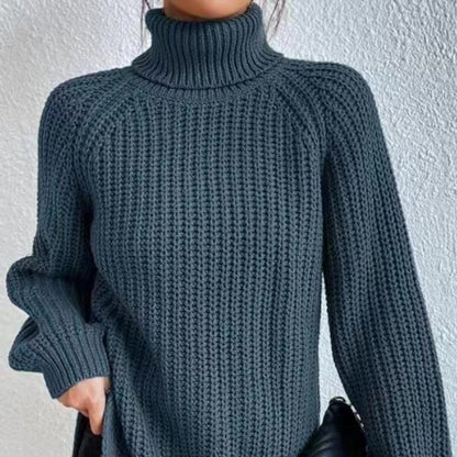 Women's sweater with a split mock neck – Soft and comfortable