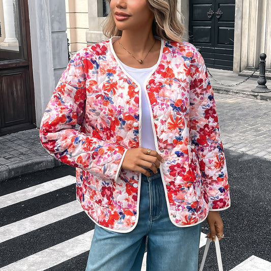 Chemisier femme imprime boutonne a poches coupe decontractee