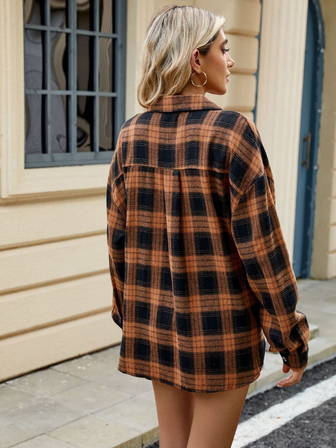 Chemise à carreaux à manches longues pour femme – Style décontracté et confortable au quotidien
