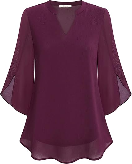 Blouse en Chiffon Élégante pour Femme – Haut Décontracté Coupe A-Line