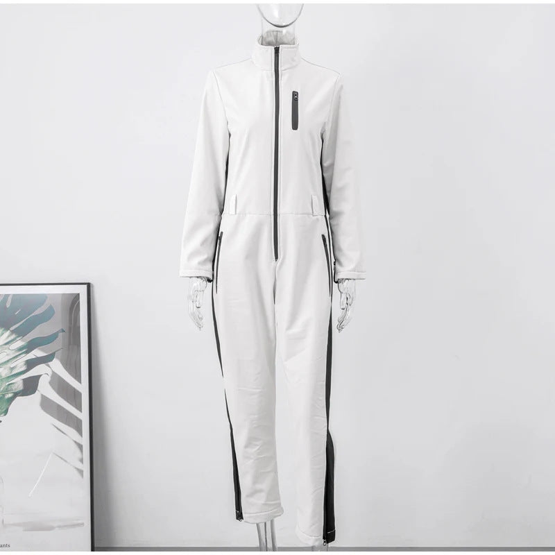 Combinaison de Ski Taille Haute pour Femme – Combinaison Hivernale Isolée Fermeture Éclair