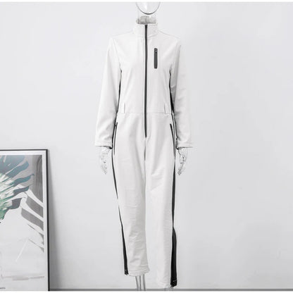 Combinaison de Ski Taille Haute pour Femme – Combinaison Hivernale Isolée Fermeture Éclair