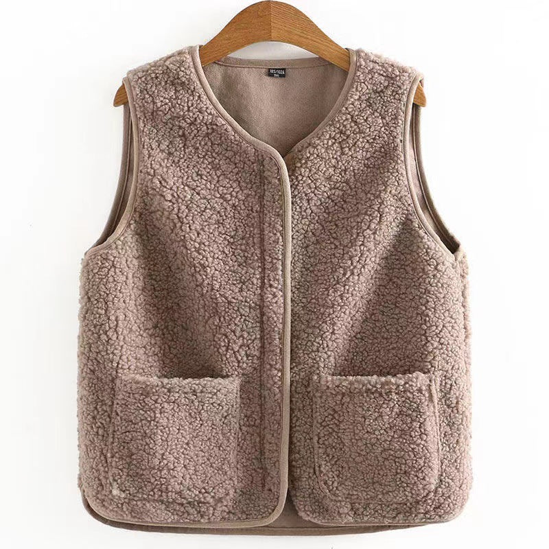 Bodywarmer Femme Grande Taille Teddy – Gilet Chaud Élégant avec Poches