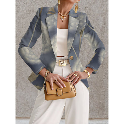 Marineblå blazer til kvinder med hvide prikker – Chic, elegant og afslappet stil