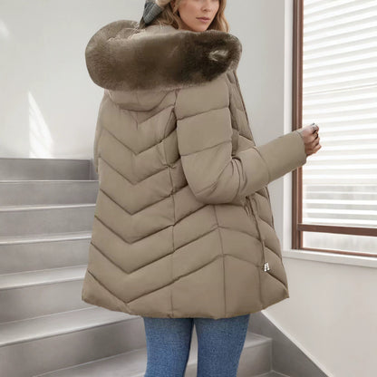 Women's slim-fit hooded puffer jacket - Warm and versatile