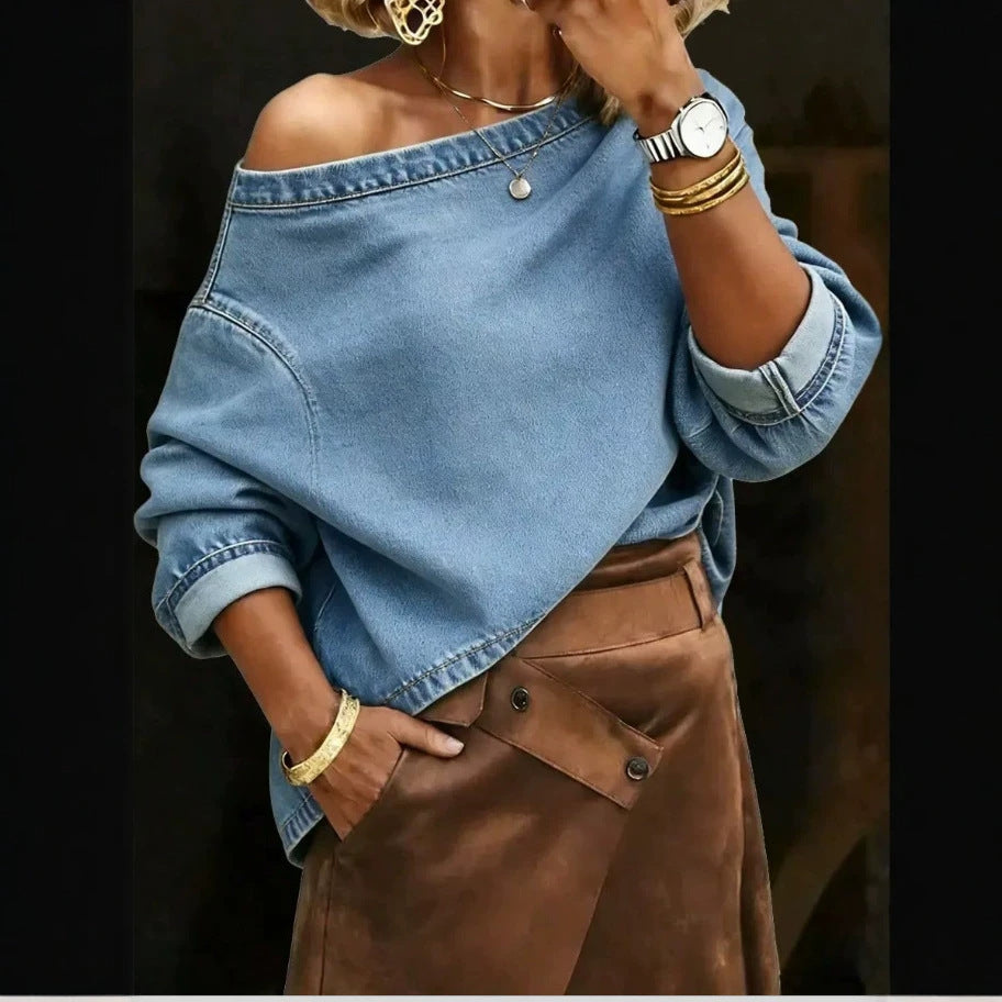 Chemise en jean femme manches longues - Casual et polyvalente