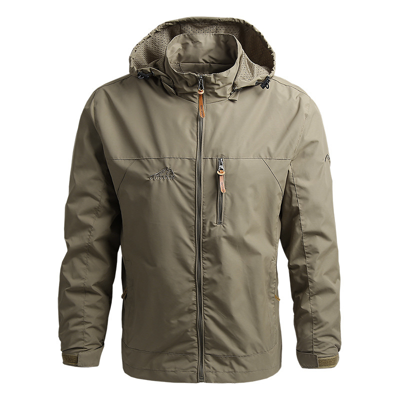 Veste tactique zippée imperméable et élégante pour homme – Style militaire