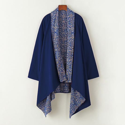Veste femme en coton et lin style vintage decontracte
