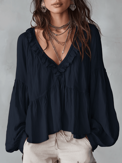 Blouse bohème femme à volants – Style vintage léger et romantique