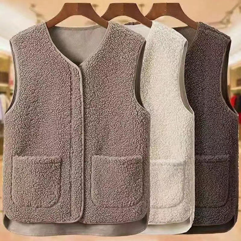 Bodywarmer Femme Grande Taille Teddy – Gilet Chaud Élégant avec Poches