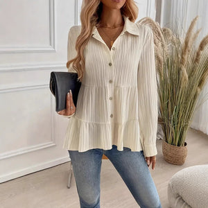 Camicia a Maniche Lunghe in Cotone e Poliestere | Ideale per l’Autunno