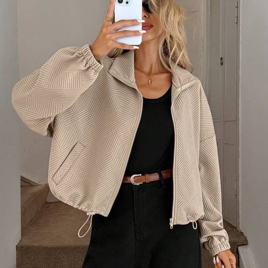 Women's stand-collar baseball jacket - Sporty and practical