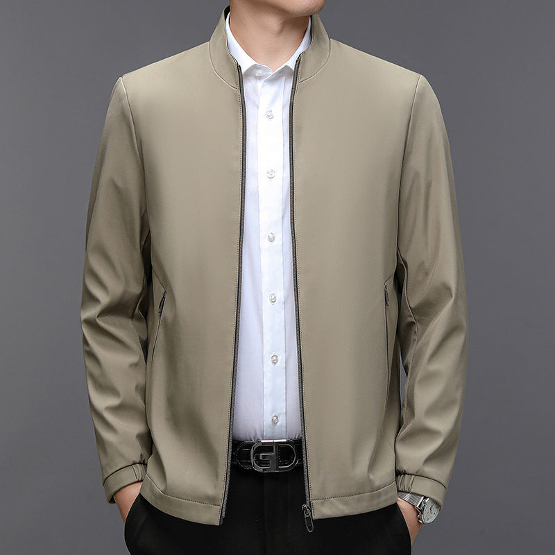Veste légère homme à col montant et poches latérales – Bomber décontracté idéal pour le printemps et l'automne