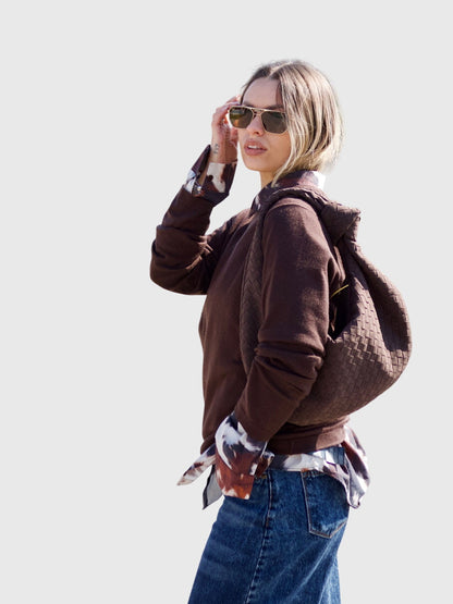 Sac Femme Moyen en Suédine Tressée – Style Élégant Noué au Quotidien