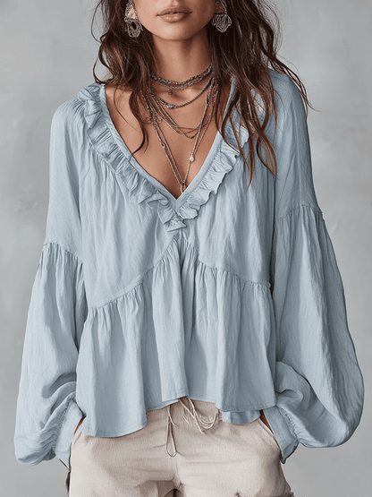 Blouse bohème femme à volants – Style vintage léger et romantique