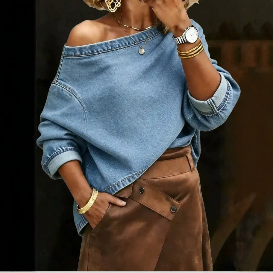 Chemise en jean femme manches longues - Casual et polyvalente